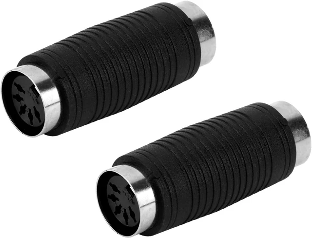Main image of 2pcs 5 Pin DIN MIDI Coupler Gender Changer Premium 5 Pin DIN MIDI Female to Female Adapters Wireless Connector Splitter Hub Flat Suitable for Recording Studios Live Performances