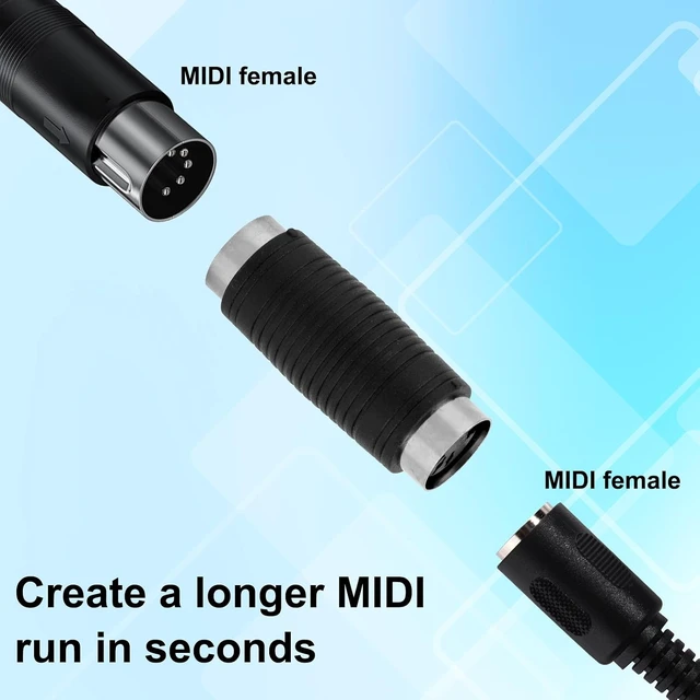 Alt view image 4 of 7 - 2pcs 5 Pin DIN MIDI Coupler Gender Changer Premium 5 Pin DIN MIDI Female to Female Adapters Wireless Connector Splitter Hub Flat Suitable for Recording Studios Live Performances