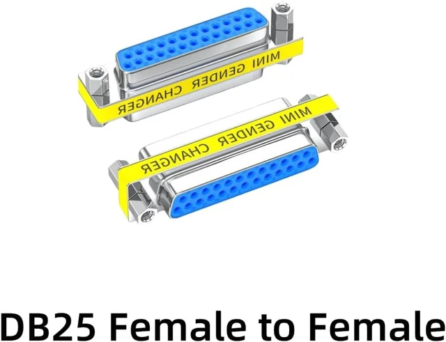 Alt view image 4 of 6 - 2 Pack Rs232 Serial Cable 25 Pin DB25 Female to FemaleGender Changer Coupler Adapter Connector