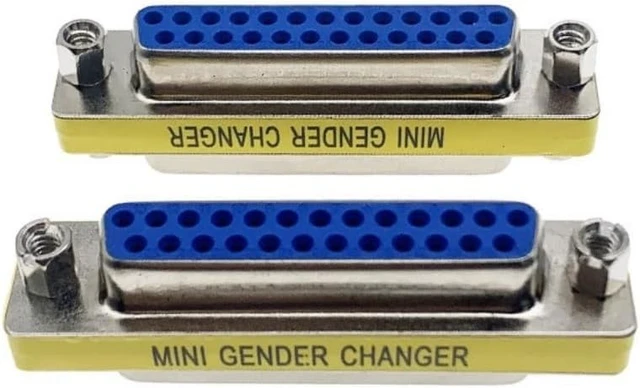Alt view image 5 of 6 - 2 Pack Rs232 Serial Cable 25 Pin DB25 Female to FemaleGender Changer Coupler Adapter Connector