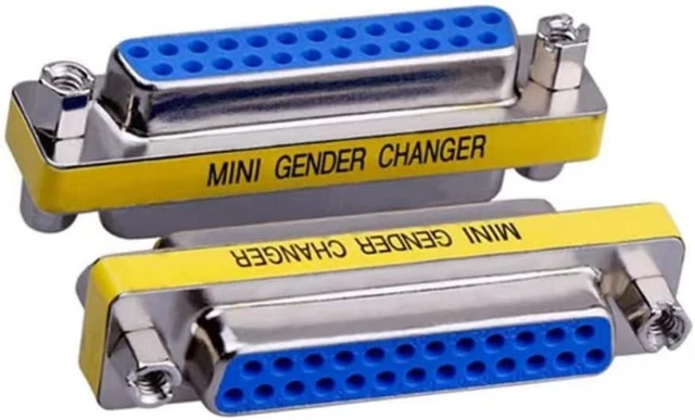 Main image of 2 Pack Rs232 Serial Cable 25 Pin DB25 Female to FemaleGender Changer Coupler Adapter Connector