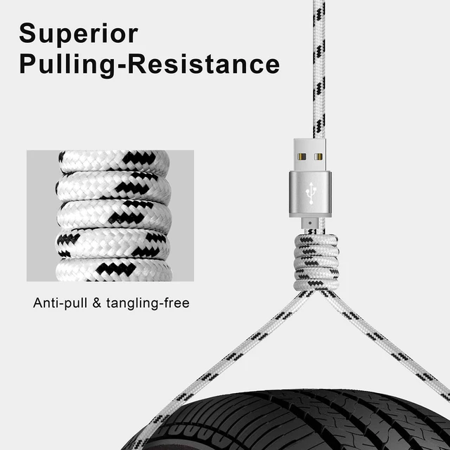 Alt view image 5 of 7 - 10Ft Multi Charging Cable 3A 2Pack Braided Fast Charging 3-in-1 Multiple Charger Cable with IP/Micro USB/Type C Adapter Port for Cell Phones/iPhone 17 16 15 14 13/ /Pixel/Tablet and More