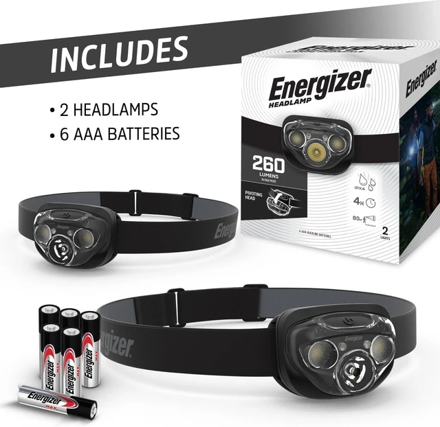Alt view image 7 of 7 - LED Headlamp PRO (2-Pack) IPX4 Water Resistant Head Light