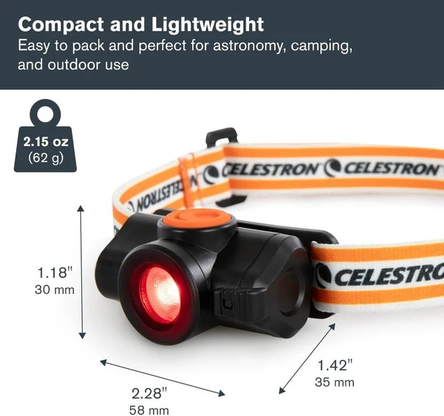 Alt view image 7 of 7 - Night Vision Red LED Headlamp for Astronomy and Camping