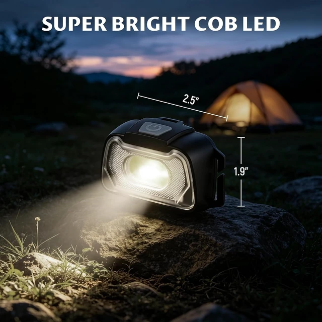 Alt view image 2 of 7 - Camping Headlamp Flashlight 4 Pack Battery Powered Head Lamp Gear