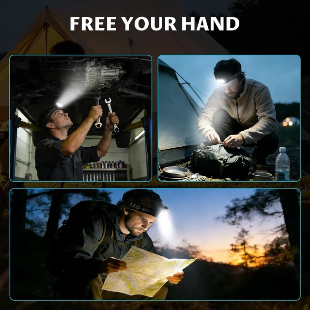 Alt view image 7 of 7 - Camping Headlamp Flashlight 4 Pack Battery Powered Head Lamp Gear