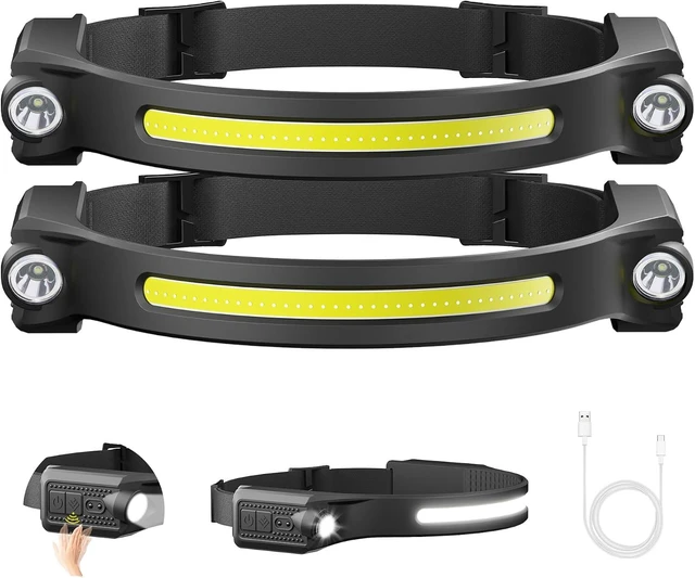 Main image of LED Headlamp Rechargeable 2 Pack Motion Sensor Head Light