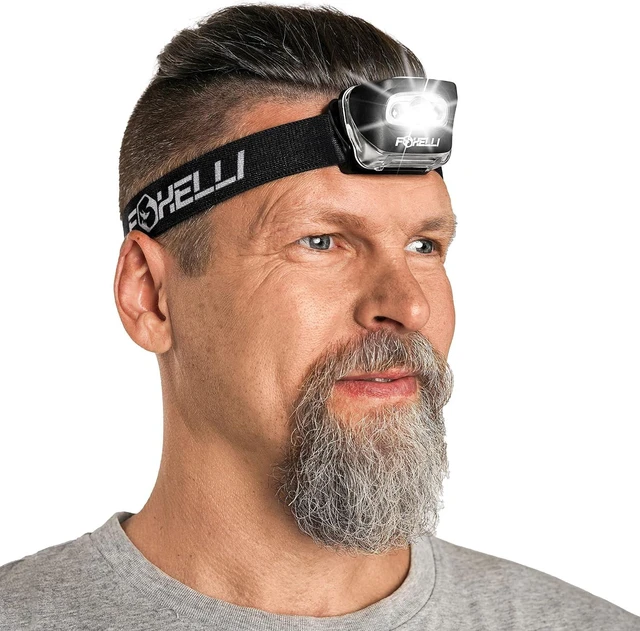 Main image of Headlamp Battery Powered IPX5 Waterproof 45-Hour Runtime - Lightweight 3.2oz LED Head Lamp with White & Red Light 5 Modes Head Lights for Forehead 3 AAA Included