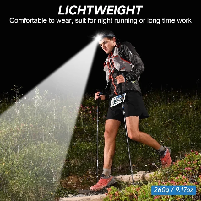 Alt view image 7 of 7 - 2Pack Headlamp Rechargeable 99000 LM Super Bright LED Head Lamp with 3 Modes 90° Adjustable Head Lights for Forehead 20+Hrs Runtime & IPX6 Waterproof HeadLamps for Camping Running