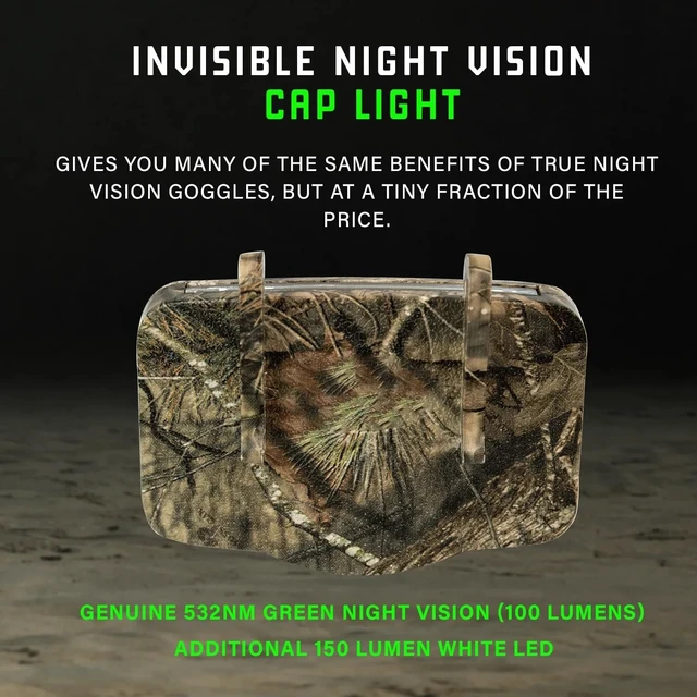 Alt view image 5 of 6 - Night Vision Cap Light Clip On Cap Light Powered by AAA Dual LED Modes Cap Flashlight and Hat Light for Billed Hats Camping Hunting Fishing Hiking Walking Repairs & Outdoor