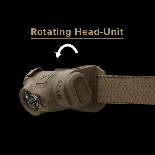Alt view image 6 of 6 - Byte Multi-Mode 200 Lumen LED Tactical Headlamp Tan