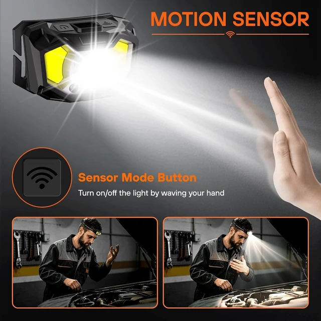 Alt view image 4 of 7 - Rechargeable Headlamp Super Bright Head Lamp LED Headlight 3Pack