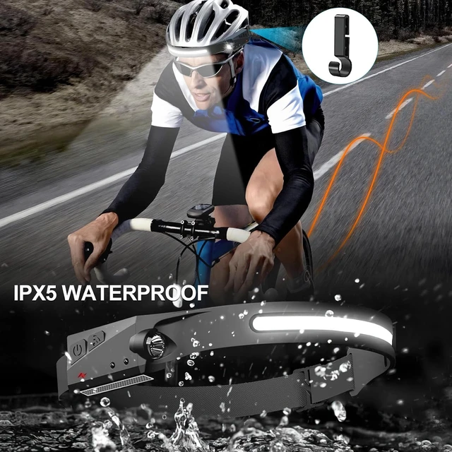 Alt view image 5 of 7 - 12Pack LED Rechargeable Headlamp 1000-Lumen IPX5 Waterproof Adult Headlamp with Motion Sensor 230° Wide Beam 6 Modes Lightweight Ideal for Camping Hiking Running and Cycling