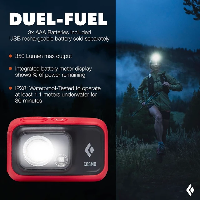 Alt view image 2 of 5 - Cosmo 350 Headlamp AAA Powered Dimmable Bright BD Octane