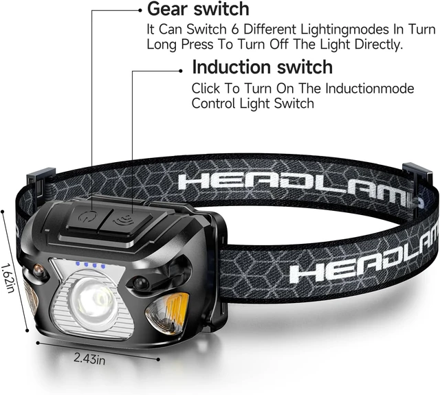 Alt view image 2 of 7 - High-End Comfortable Camping & Work Headlamp Long Endurance Lighting 12 Hours 1000+ LM High Brightness IPX5 Waterproof Suitable for Fishing Running Maintenance and Other Scenarios