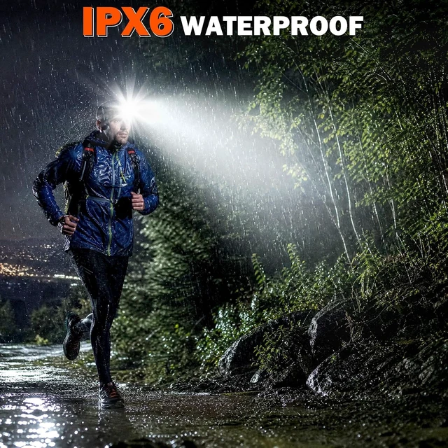 Alt view image 7 of 7 - Rechargeable Headlamp 2 Pack - 99000 Lumen Super Bright LED Head Lamp with 3 Modes & 90° Adjustable Head Lights for Forehead 30Hrs Runtime & IPX6 Waterproof HeadLamps for Camping Hiking