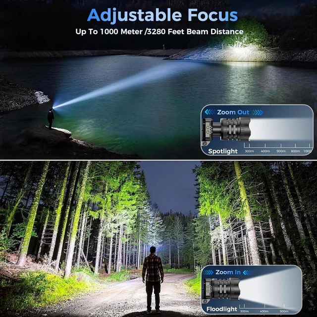 Alt view image 2 of 7 - Rechargeable LED Headlamp 2-Pack - 99000 Lumens Super Bright with Motion Sensor & 90° Rotation - Waterproof Headlight for Camping Hiking Running - 3 Light Modes