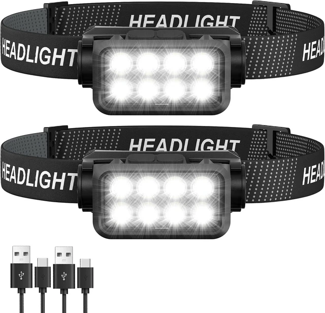 Main image of Rechargeable Headlamp 8 LED Bright Head Lamp Headlight Flashlight