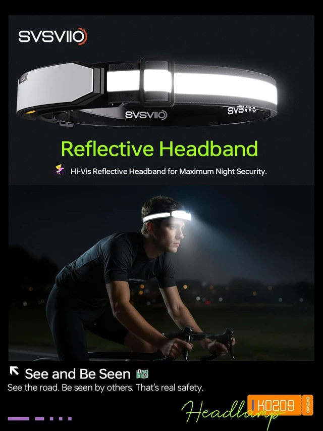 Alt view image 4 of 7 - K0209 1500 Lumen Rechargeable Headlamp 230° Wide Beam Super Bright LED Head Lamp 4 Modes Red Light IPX5 Head Lights for Forehead Hard Hat Light for Adults Camping Hiking Mechanic