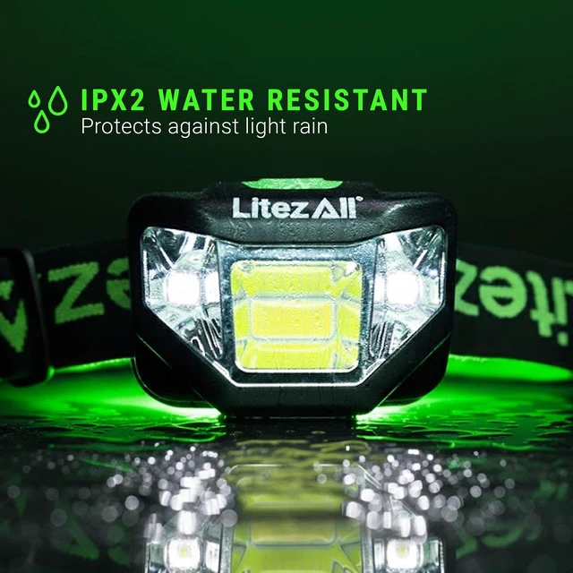 Alt view image 4 of 7 - Quattro 4 Mode LED Headlamp - Rechargeable Hands-Free Lighting for Camping & Hiking 2 Pack