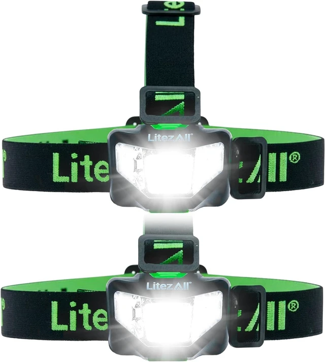 Main image of Quattro 4 Mode LED Headlamp - Rechargeable Hands-Free Lighting for Camping & Hiking 2 Pack