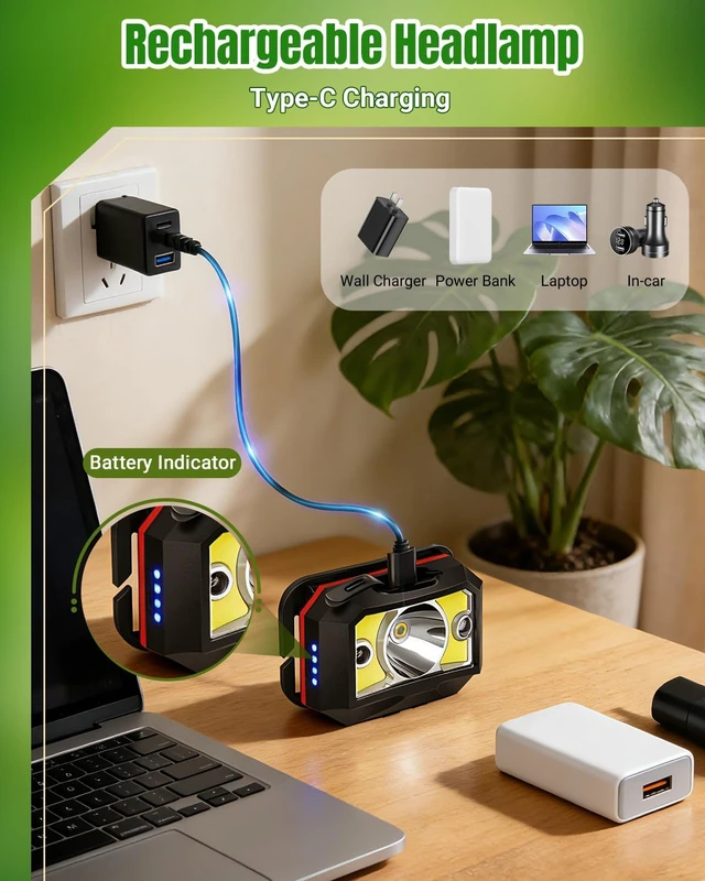 Alt view image 6 of 7 - 2 Pack Headlamp Rechargeable - Christmas Stocking Stuffers Gifts for Men