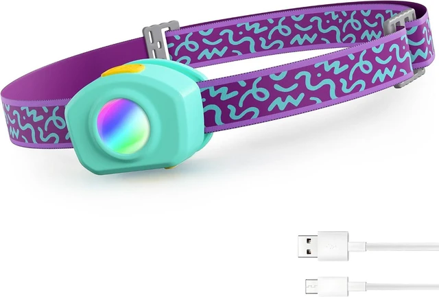 Main image of Rechargeable Kids Headlamp RGB LED Light with Adjustable Band