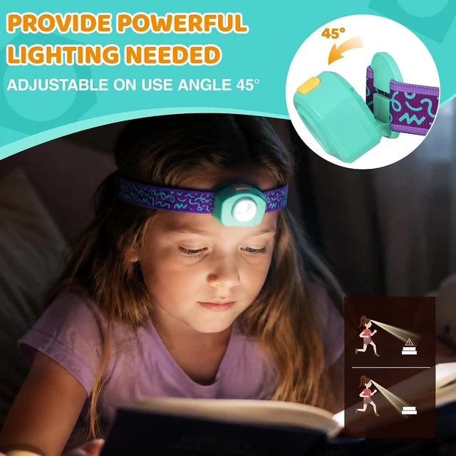 Alt view image 4 of 7 - Rechargeable Kids Headlamp RGB LED Light with Adjustable Band