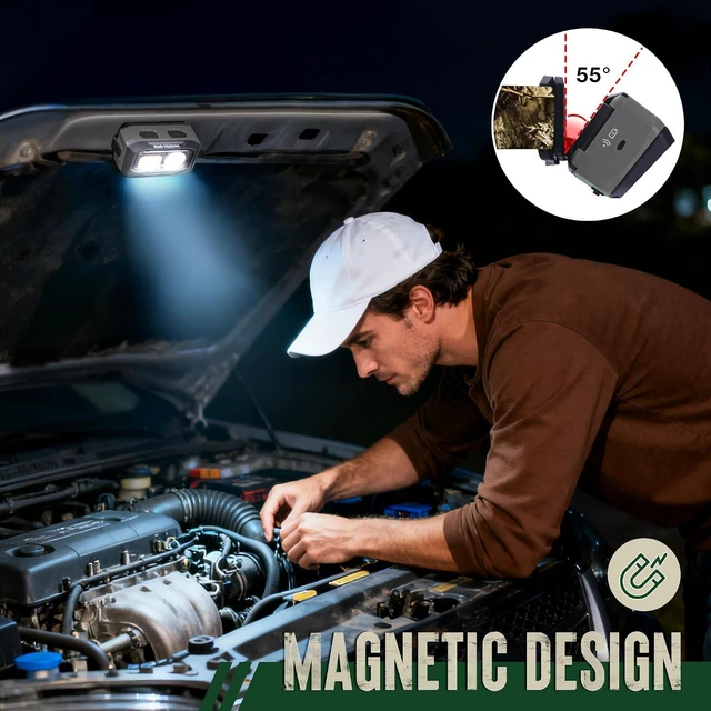 Alt view image 5 of 7 - 600 Lumens Headlamp Dual Power with Motion Sensor and Magnet