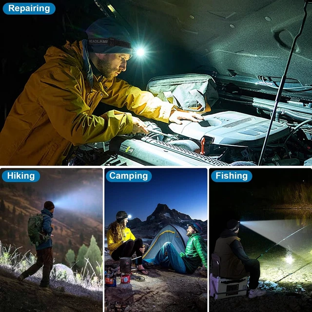 Alt view image 7 of 7 - Headlamp Rechargeable 99 000LM Super Bright 2pack LED Head Lamp with 3 Modes 90°Adjustable Head Lights for Forehead IPX6 Waterproof HeadLamps for Camping Hiking (2)