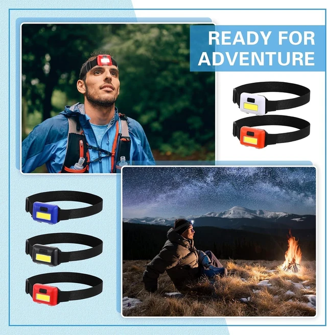 Alt view image 3 of 6 - 30 Pieces Led Headlamp Flashlight Outdoor Head Lamp Adjustable Headband Flashlights with 3 Modes Include 90 AAA Batteries Bright Waterproof Headlights for Outdoor Night Camping Hiking Fishing