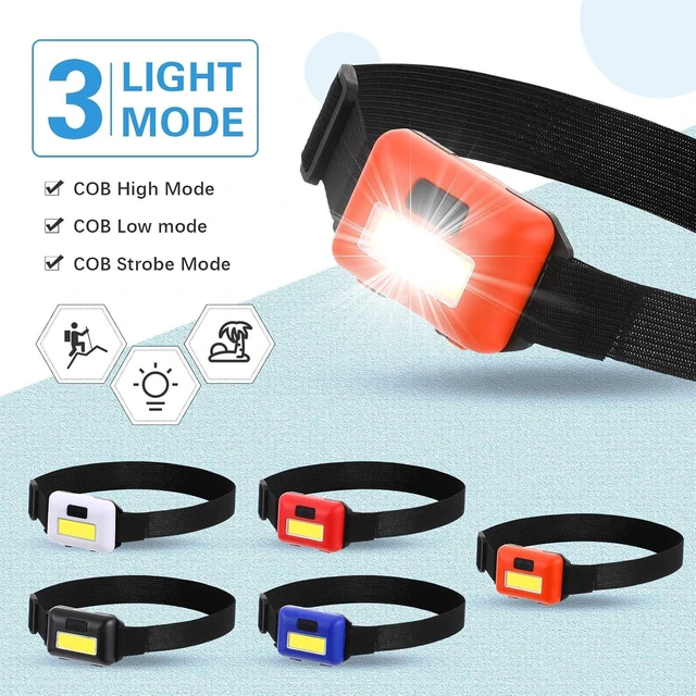 Alt view image 4 of 6 - 30 Pieces Led Headlamp Flashlight Outdoor Head Lamp Adjustable Headband Flashlights with 3 Modes Include 90 AAA Batteries Bright Waterproof Headlights for Outdoor Night Camping Hiking Fishing