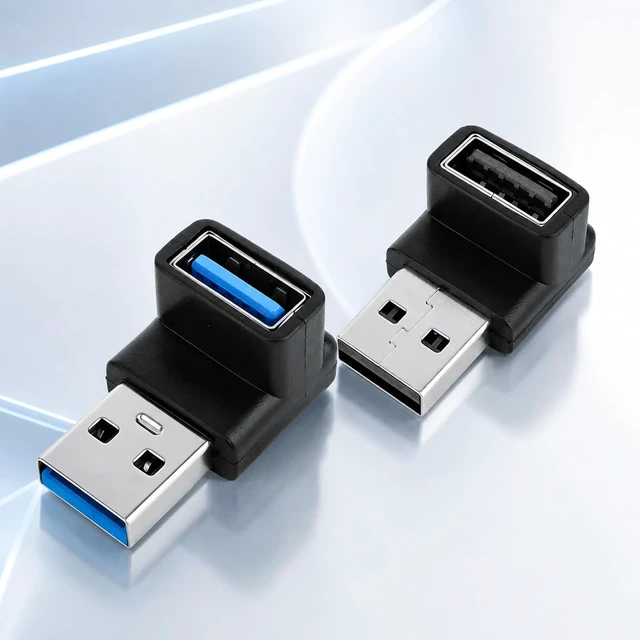 Alt view image 3 of 7 - 6pcs 90 Degree USB 3.0 Adapters Right Angle USB Adapters