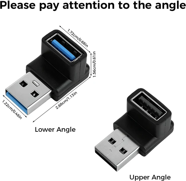 Alt view image 2 of 7 - 6pcs 90 Degree USB 3.0 Adapters Right Angle USB Adapters