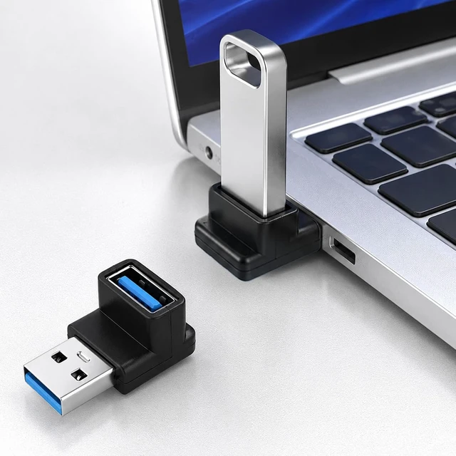 Alt view image 6 of 7 - 6pcs 90 Degree USB 3.0 Adapters Right Angle USB Adapters