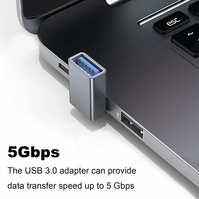 Alt view image 3 of 7 - 90 Degree USB 3.0 Adapter 2 Pack Up and Down Angle Grey
