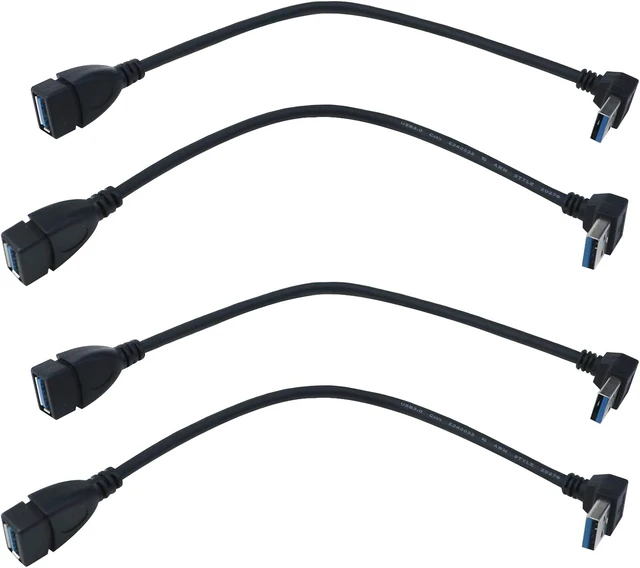 Alt view image 6 of 7 - USB 3.0 Right Angle UP & Down Extension Cables Male to Female 4Pcs