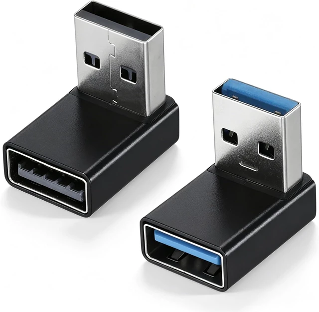 Main image of 2pcs 90 Degree USB 3.0 Adapter USB A Male to Female Converter Extender