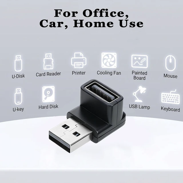 Alt view image 2 of 7 - 6 Pcs 90 Degree USB 3.0 Adapter Up Down Left Right USB-3.2 Male to Female Cable Extension Connector for Camera Mouse Keyboard Laptop Power Bank