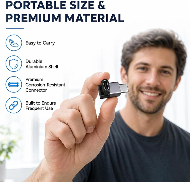 Alt view image 3 of 7 - 90 Degree USB C Adapter 4 Pack Male to Female Right Angle Connector