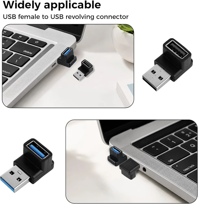 Alt view image 7 of 7 - 6pcs 90 Degree USB 3.0 Adapters Right Angle USB Adapters
