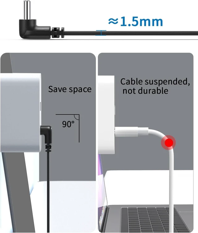 Alt view image 3 of 7 - 90 Degree Soft USB-C Extension Cable Flat 4inch 2Pack.USB2.0 C Male to Female Adapter Rightangle USB C to C Cable. Only Compatible with Power of 65W or Less Not Support Video and OTG