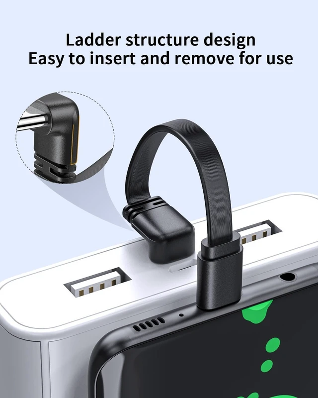 Alt view image 4 of 7 - 90 Degree Soft USB-C Extension Cable Flat 4inch 2Pack.USB2.0 C Male to Female Adapter Rightangle USB C to C Cable. Only Compatible with Power of 65W or Less Not Support Video and OTG