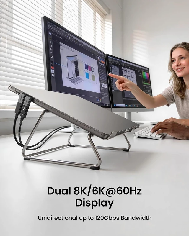 Alt view image 4 of 7 - 80Gbps USB C 90 Degree Right Angle Adapter 2 Pack 16K 240W USB4
