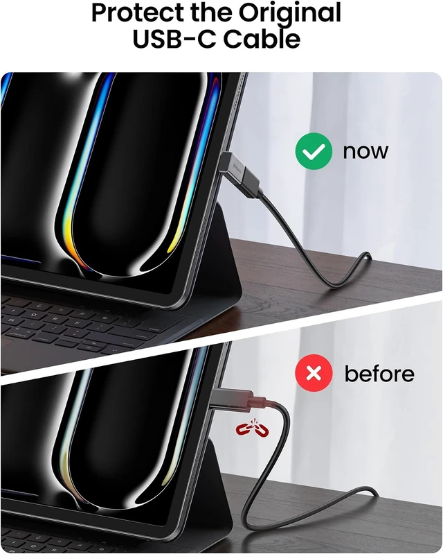 Alt view image 5 of 7 - 80Gbps USB C 90 Degree Right Angle Adapter 2 Pack 16K 240W USB4