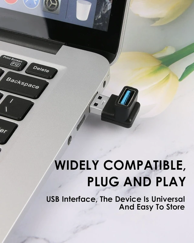 Alt view image 6 of 7 - 90 Degree USB 3.2 Adapter 4-Pack Right Angle USB Type-A Adapter
