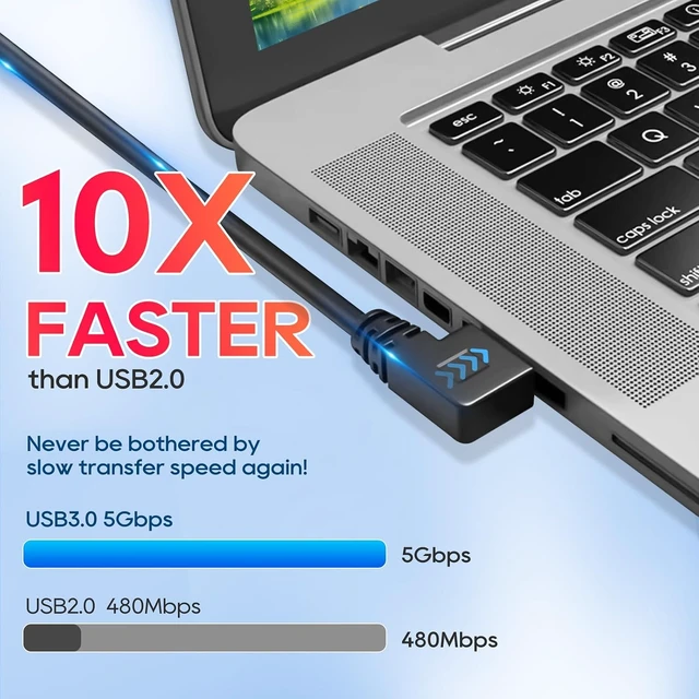 Alt view image 3 of 7 - 90 Degree USB 3.0 Extension Cable Short USB Extender Adapter Right