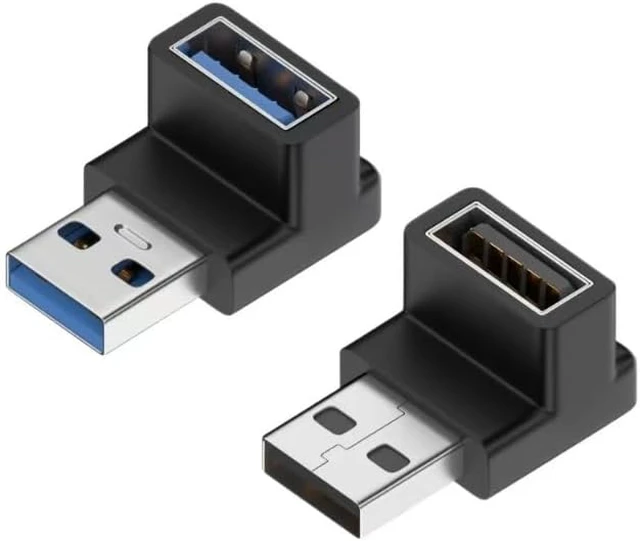 Alt view image 2 of 7 - 90 Degree USB 3.2 Adapter Male to Female Interface 2Pcs (Up Angle)