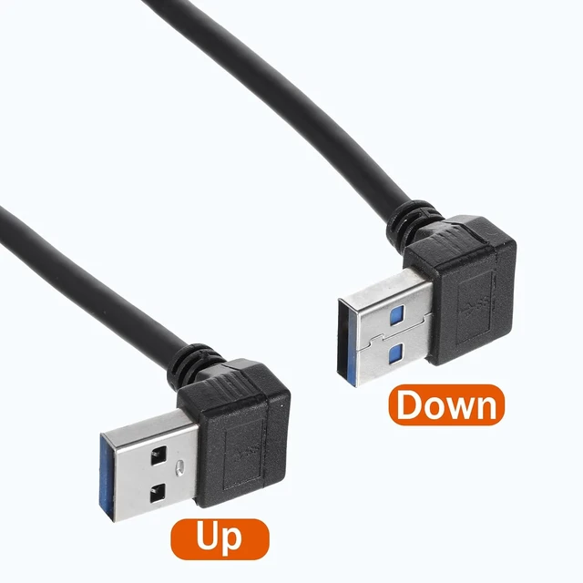 Alt view image 6 of 7 - 2 Pack USB Right Angle Adapter USB 3.0 Extension Cable Short