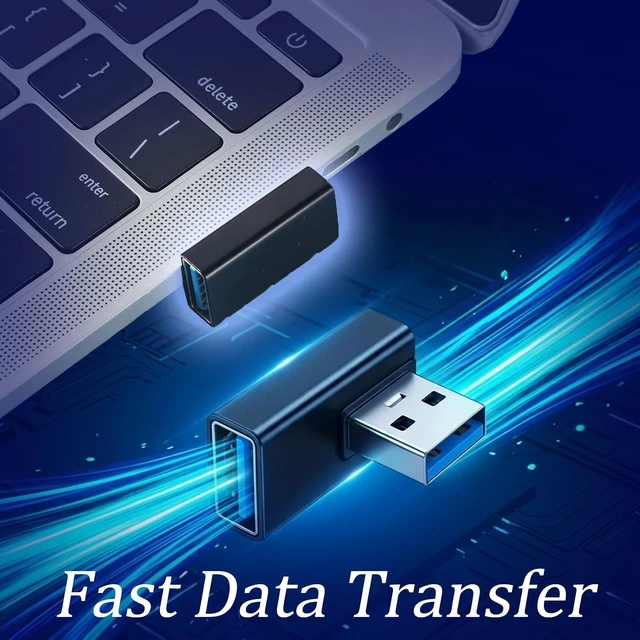Alt view image 4 of 7 - USB 3.0 Adapter 90 Degree Low Profile 4 PCS Left Right Vertical up and Down Angle Coupler Connector USB-A Male to Female Adapter Extender Converters Compatible Laptops Chargers USB-A Devices